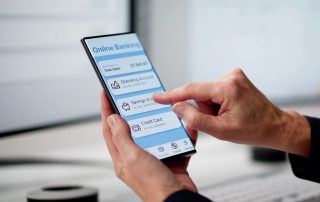 A person using an online banking app.