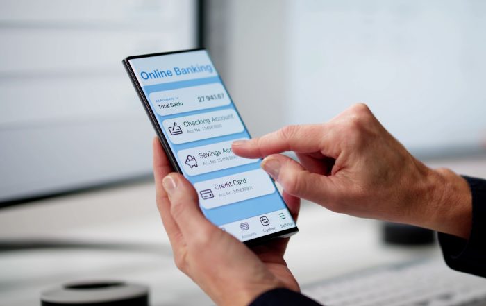 A person using an online banking app.