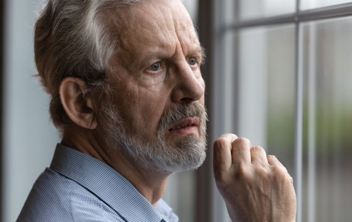 A man looking anxious.